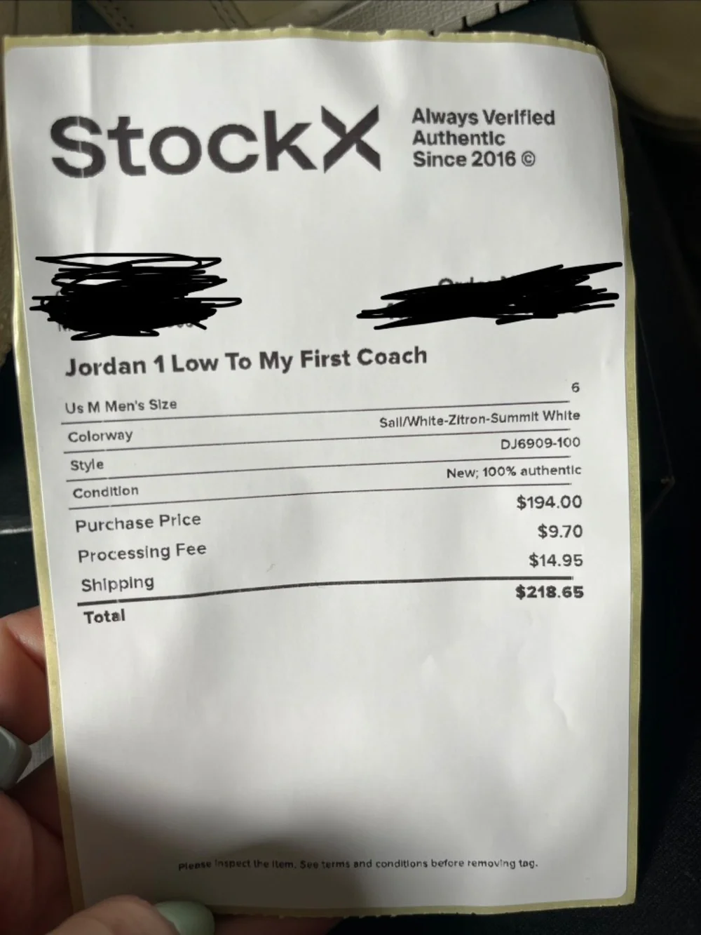 Jordan 1 Low “To My First Coach”
